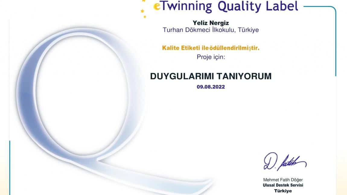 e-Twinning Projesi  Ulusal Kalite Etiketi